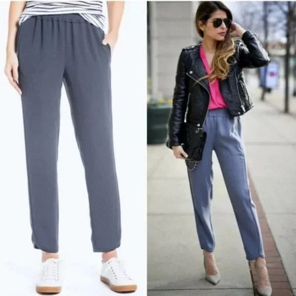NWT J. Crew Reese Pull On Crepe Jogger Track Pants Gray Sz 6 Strech Work Casual - Picture 1 of 10
